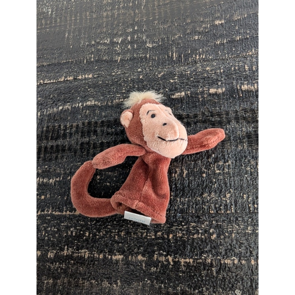 Jellycat - Monkey Finger Puppet Plush Soft Toy 3" VTG Brown Chimp 1999 Rare